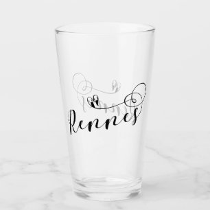 Verre Drapeau de Rennes en Coeur, Roazhon Bretagne