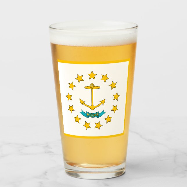 Verre Drapeau de Rhode Island (Devant (rempli))