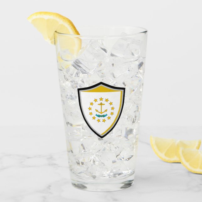 Verre Drapeau de Rhode Island (Devant glace)