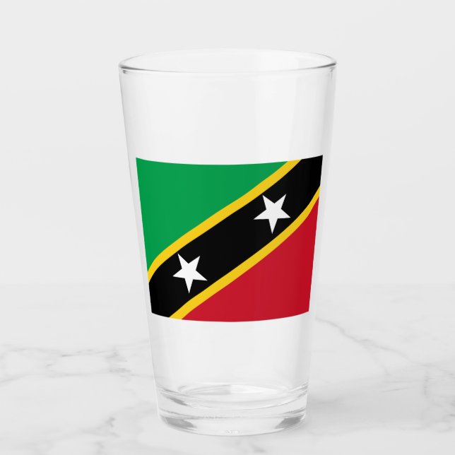 Verre Drapeau de Saint-Kitts-et-Nevis (Caraïbes) (Devant)