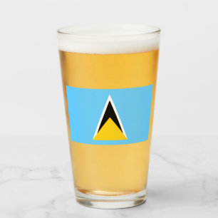 Verre Drapeau de Sainte-Lucie (Sainte-Lucie) (Caraïbes)