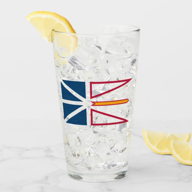 Verre Drapeau de Terre-Neuve-et-Labrador (Canada) (Devant glace)