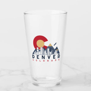 Verre Drapeau Denver Colorado Camping Randonnées Souveni