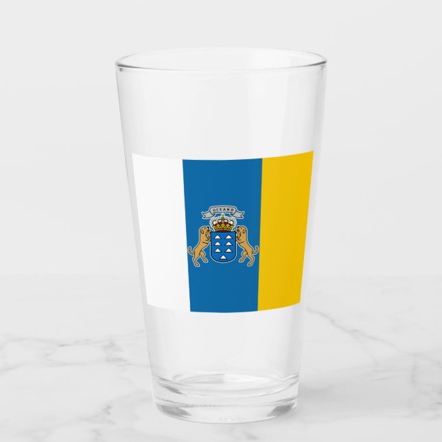 Verre Drapeau des îles Canaries (Canaries) (Canaries, Es (Devant)