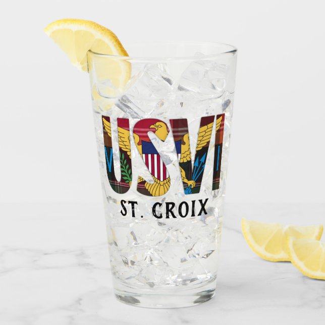 Verre Drapeau des îles Vierges américaines Ste Croix USV (Devant glace)