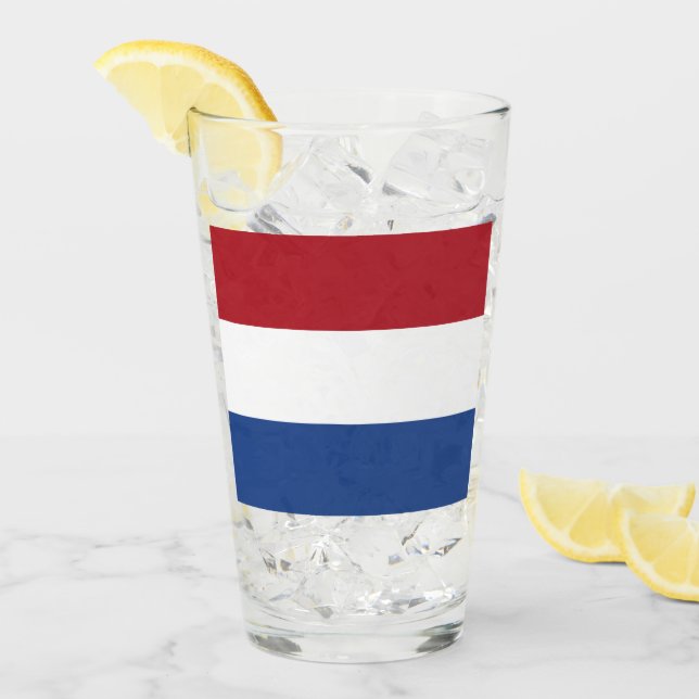 Verre Drapeau des Pays-Bas (Devant glace)