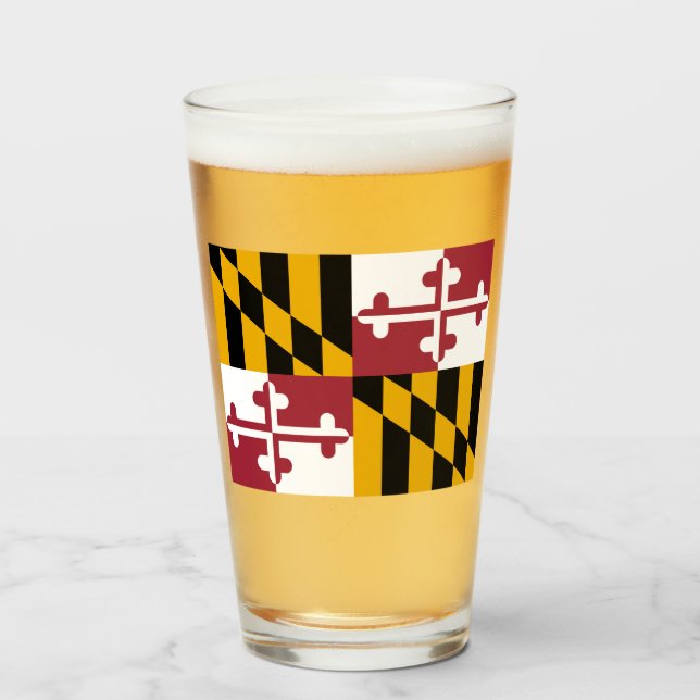 Verre Drapeau d'État du Maryland (Devant (rempli))