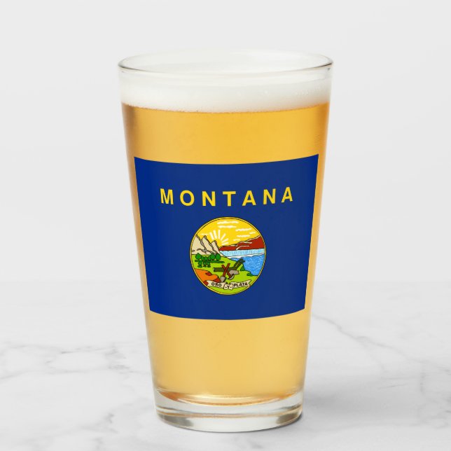 Verre Drapeau d'État du Montana (Devant (rempli))