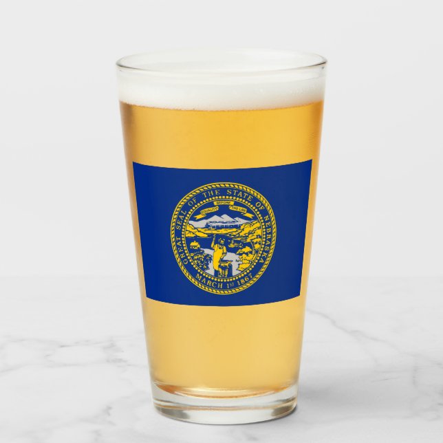 Verre Drapeau d'État du Nebraska (Devant (rempli))