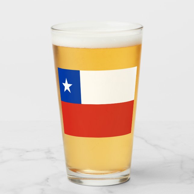 Verre Drapeau du Chili (Devant (rempli))