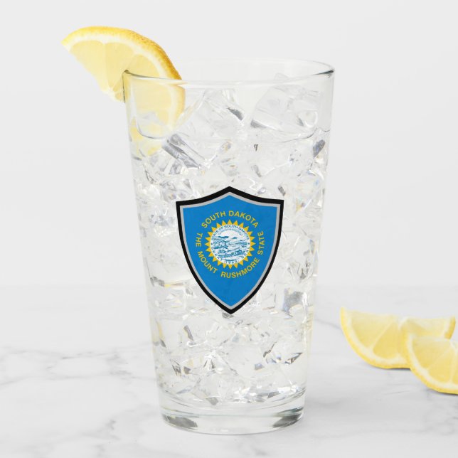 Verre Drapeau du Dakota du Nord (Devant glace)
