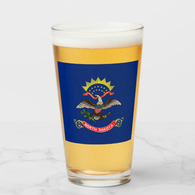 Verre Drapeau du Dakota du Nord (Devant (rempli))