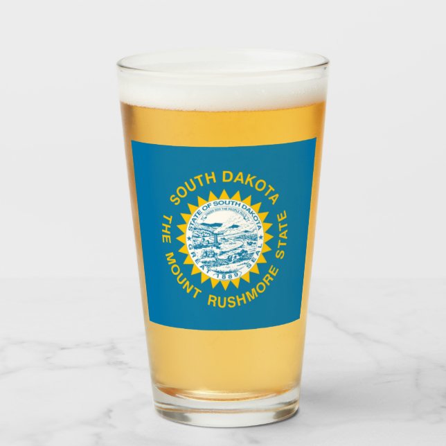 Verre Drapeau du Dakota du Sud (Devant (rempli))