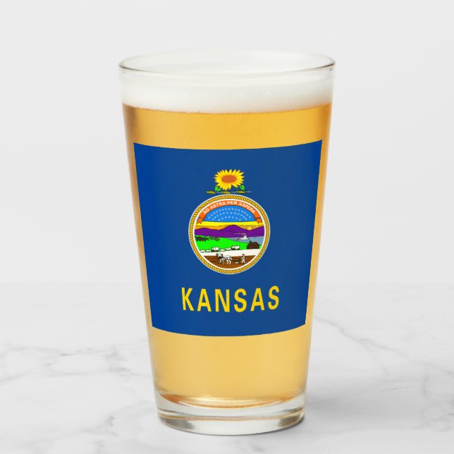 Verre Drapeau du Kansas (Devant (rempli))