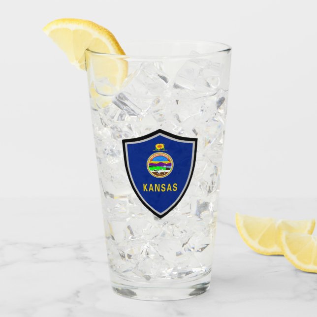 Verre Drapeau du Kansas (Devant glace)