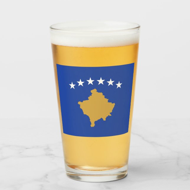 Verre Drapeau du Kosovo (Devant (rempli))