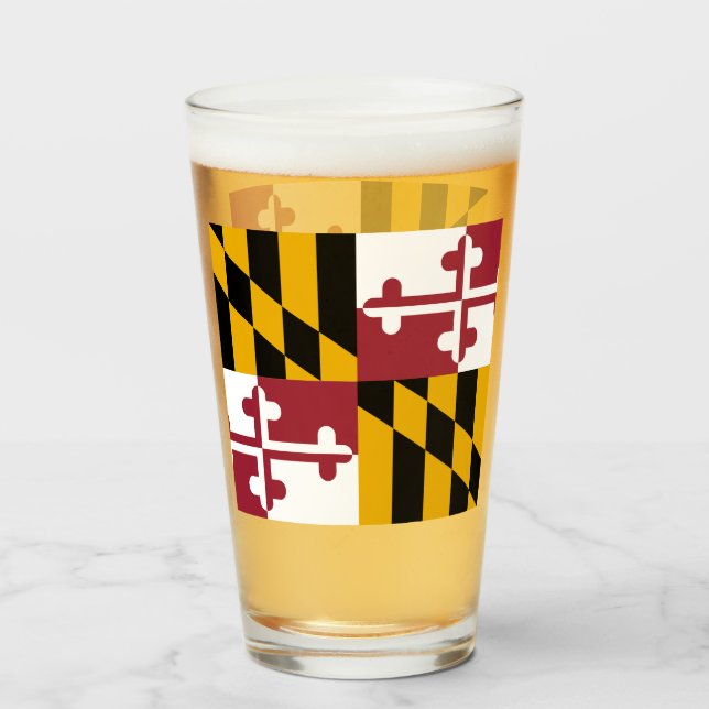 Verre Drapeau du Maryland (Devant (rempli))
