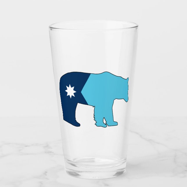Verre Drapeau du Minnesota ours (Devant)