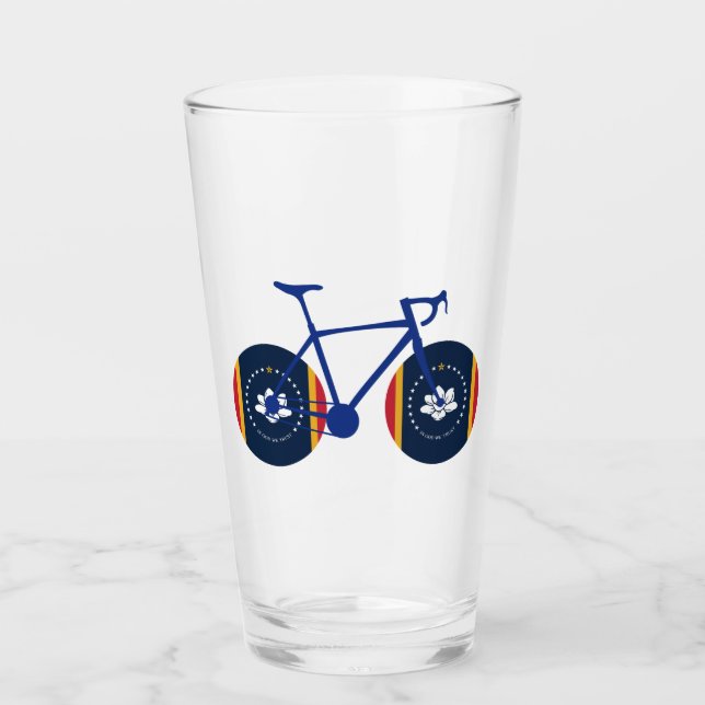 Verre Drapeau du Mississippi à vélo (Devant)