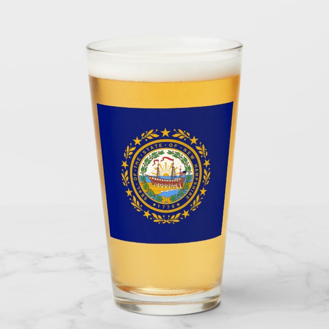 Verre Drapeau du New Hampshire (Devant (rempli))