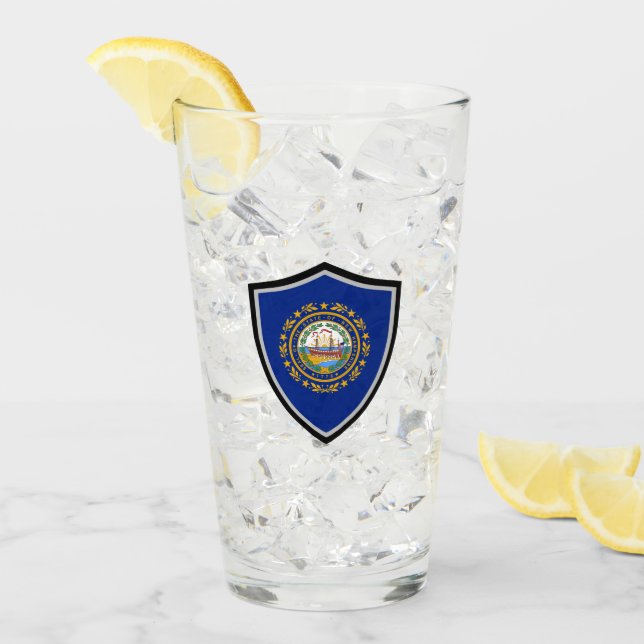 Verre Drapeau du New Hampshire (Devant glace)