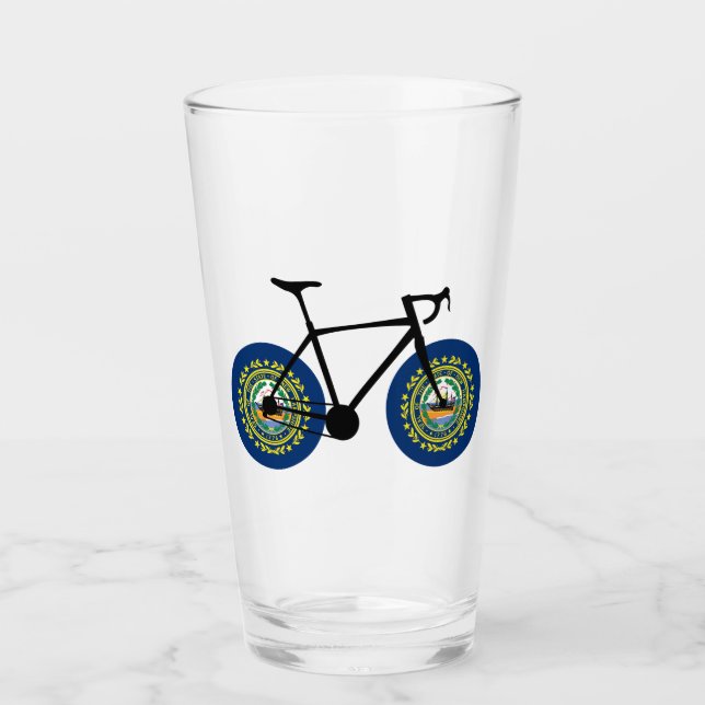 Verre Drapeau du New Hampshire à vélo (Devant)