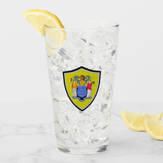 Verre Drapeau du New Jersey (Devant glace)