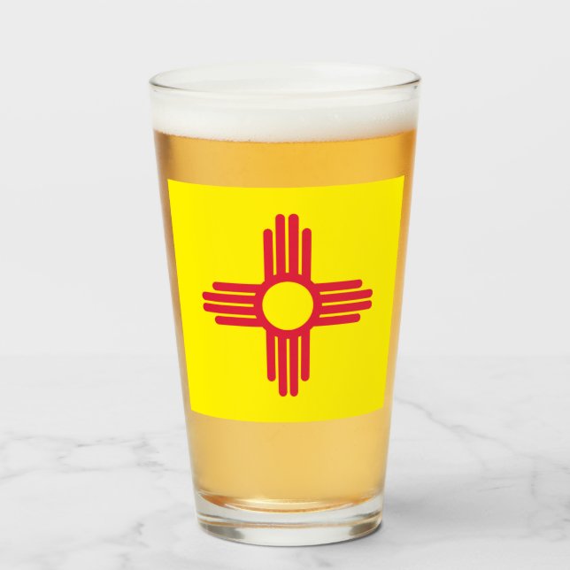 Verre Drapeau du Nouveau Mexique (Devant (rempli))