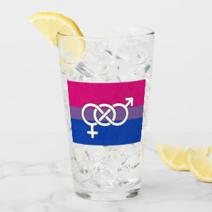 Verre Drapeau du symbole de la fierté bisexuelle