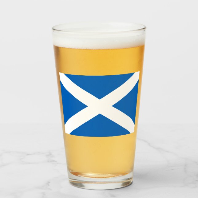 Verre Drapeau écossais (Saltire) (Drapeau écossais) (Devant (rempli))