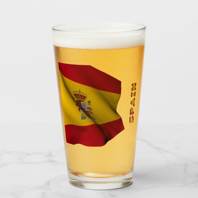 Verre Drapeau espagnol (Devant (rempli))