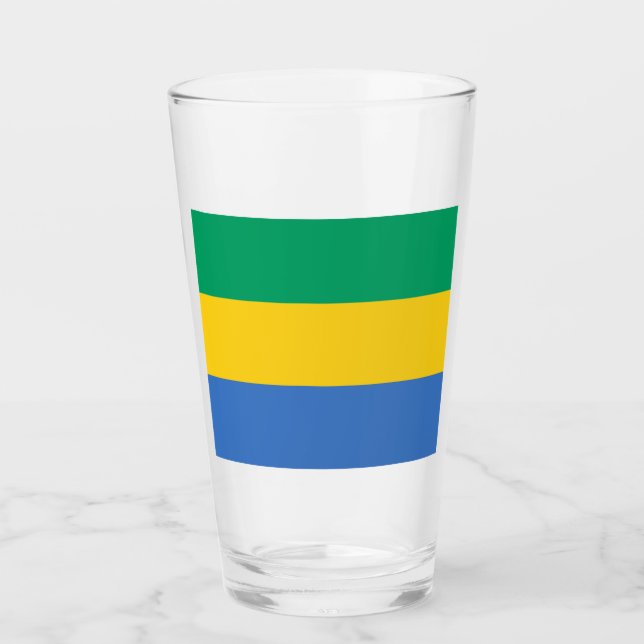 Verre Drapeau gabonais (Gabon) (Devant)