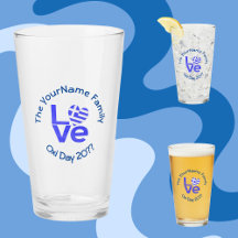 Drapeau grec en forme de cœur bleu AMOUR Personnal