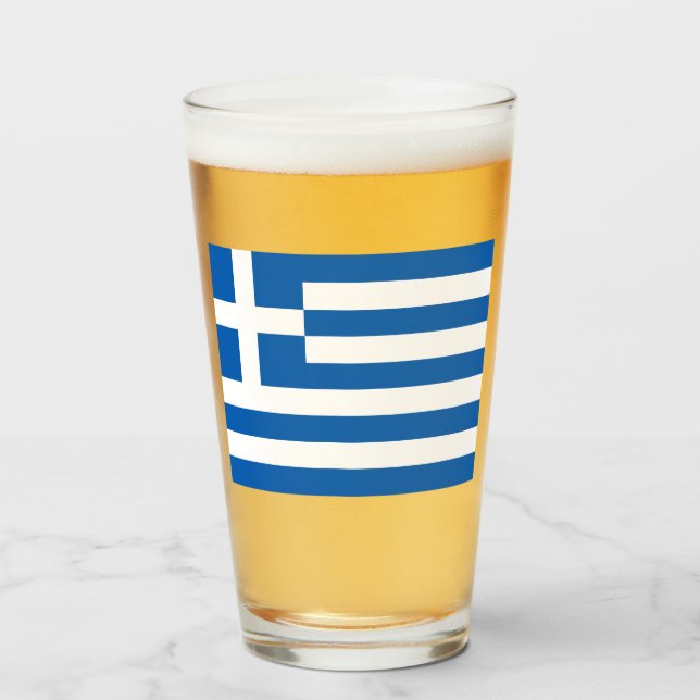 Verre Drapeau grec (Grèce) (Devant (rempli))