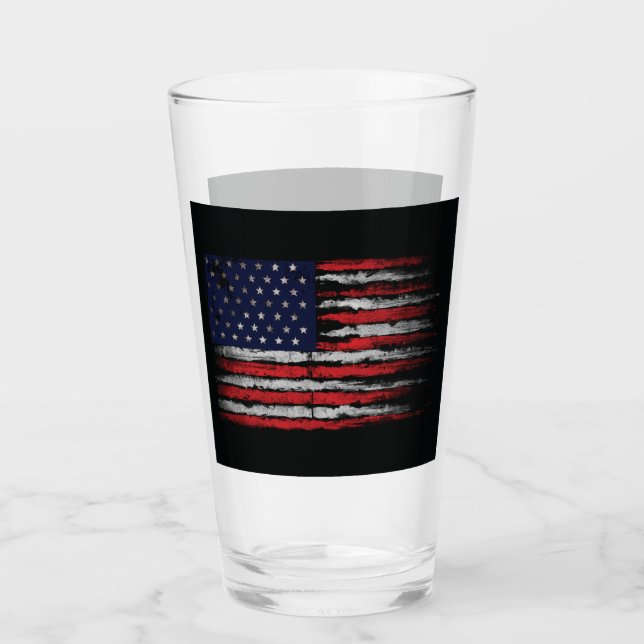 Verre Drapeau Grunge U.S.A (Devant)