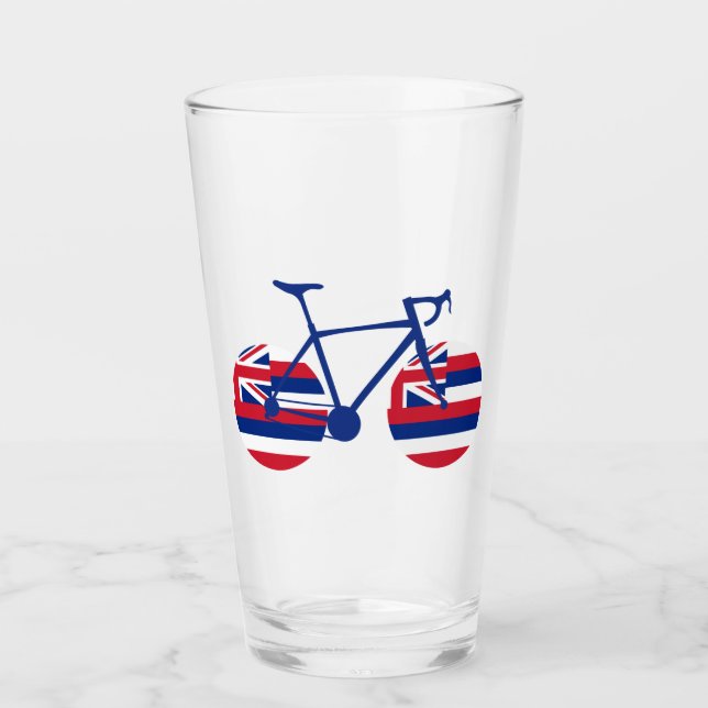 Verre Drapeau Hawaï à vélo (Devant)