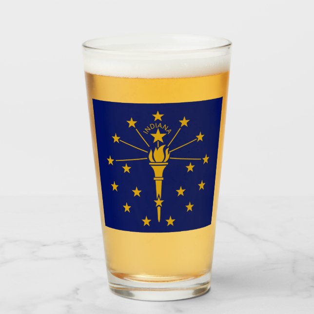 VERRE DRAPEAU INDIANA (Devant (rempli))