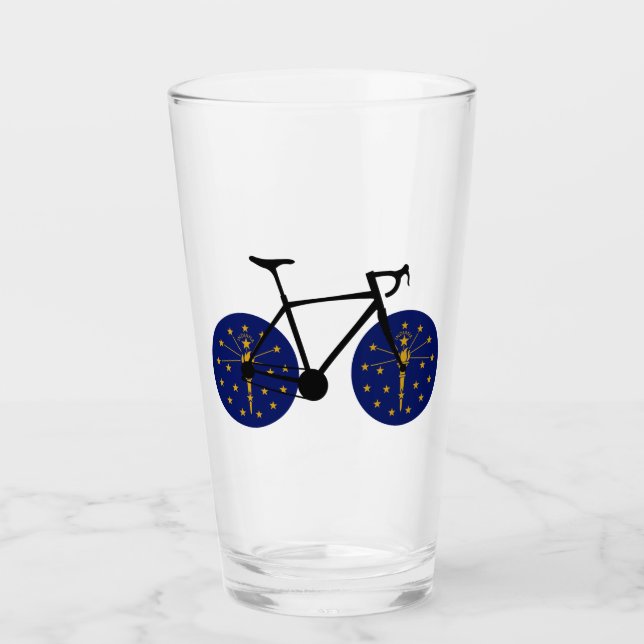 Verre Drapeau Indiana à vélo (Devant)