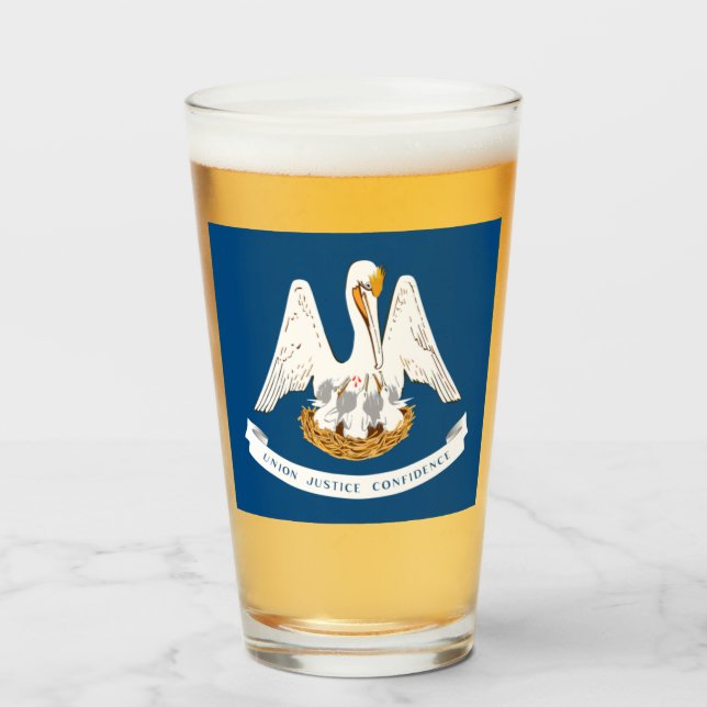 VERRE DRAPEAU LOUISIANA (Devant (rempli))