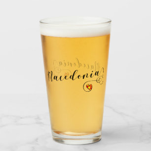Verre Drapeau macédonien Design de coeur, Macédoine