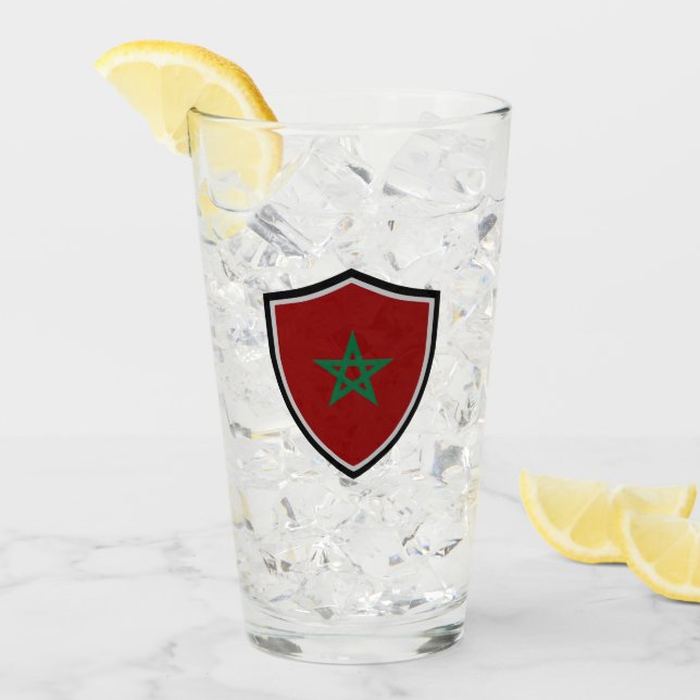 Verre drapeau marocain (Devant glace)