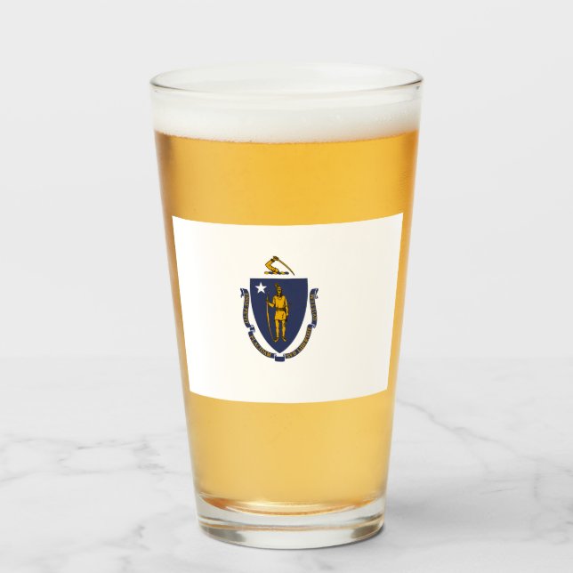 VERRE DRAPEAU MASSACHUSETTS (Devant (rempli))