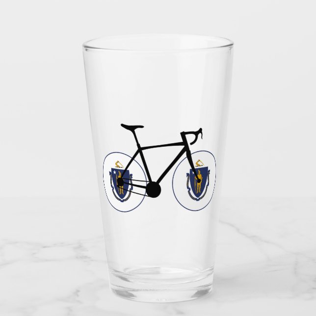 Verre Drapeau Massachusetts Cyclisme (Devant)