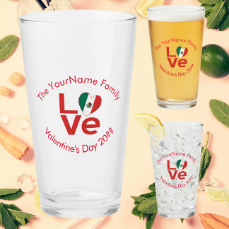 Verre Drapeau mexicain Red LOVE