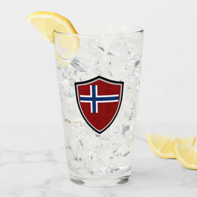 Verre Drapeau norvégien (Devant glace)