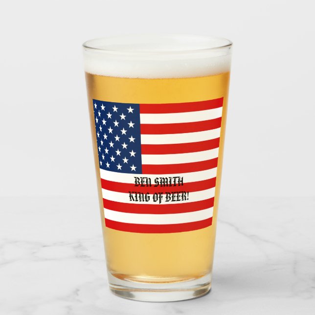 Verre drapeau patriotique américain (Devant (rempli))