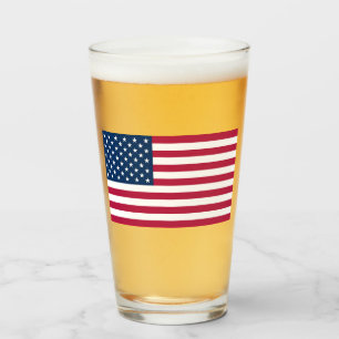 Verre Drapeau patriotique des États-Unis d'Amérique USA