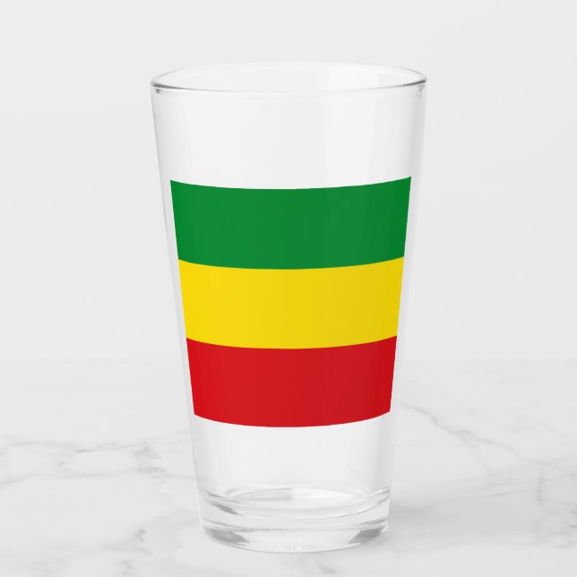 Verre Drapeau rastafarien Rasta Ethiopie (Devant)
