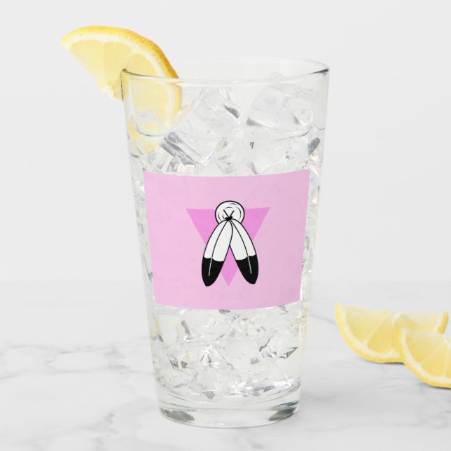 Verre Drapeau Triangle Rose Two-Spirit (Devant glace)