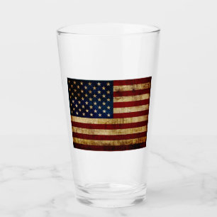 Verre Drapeau USA / Grunge